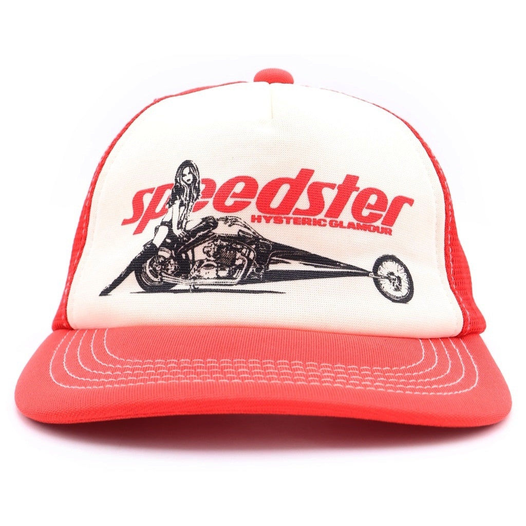 HYSTERIC GLAMOUR(ヒステリックグラマー) SPEEDSTER スピードスター メッシュ キャップ 帽子 レッド 02221QH05