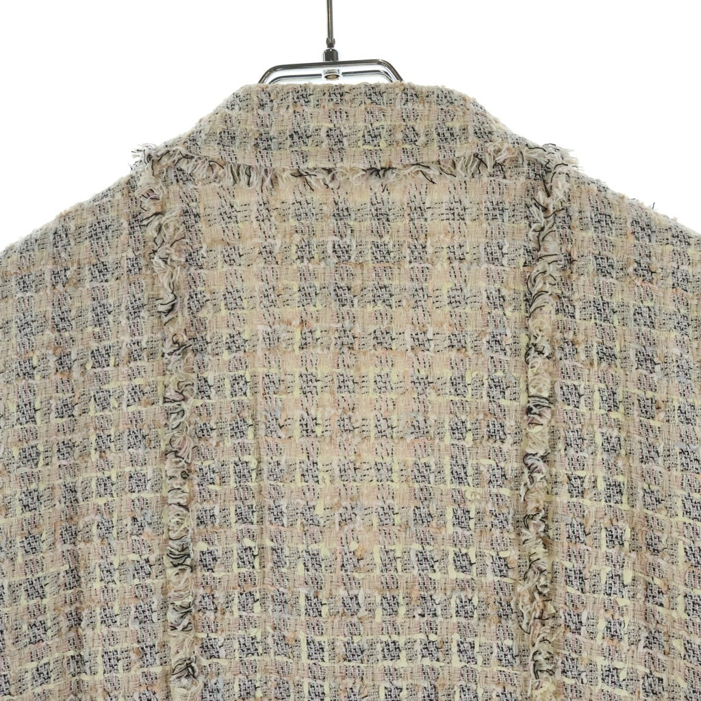 CHANEL(シャネル) 04P ココマークボタン シルク混 ツイード 5B テーラード ジャケット ベージュ P22895V13714 レディース