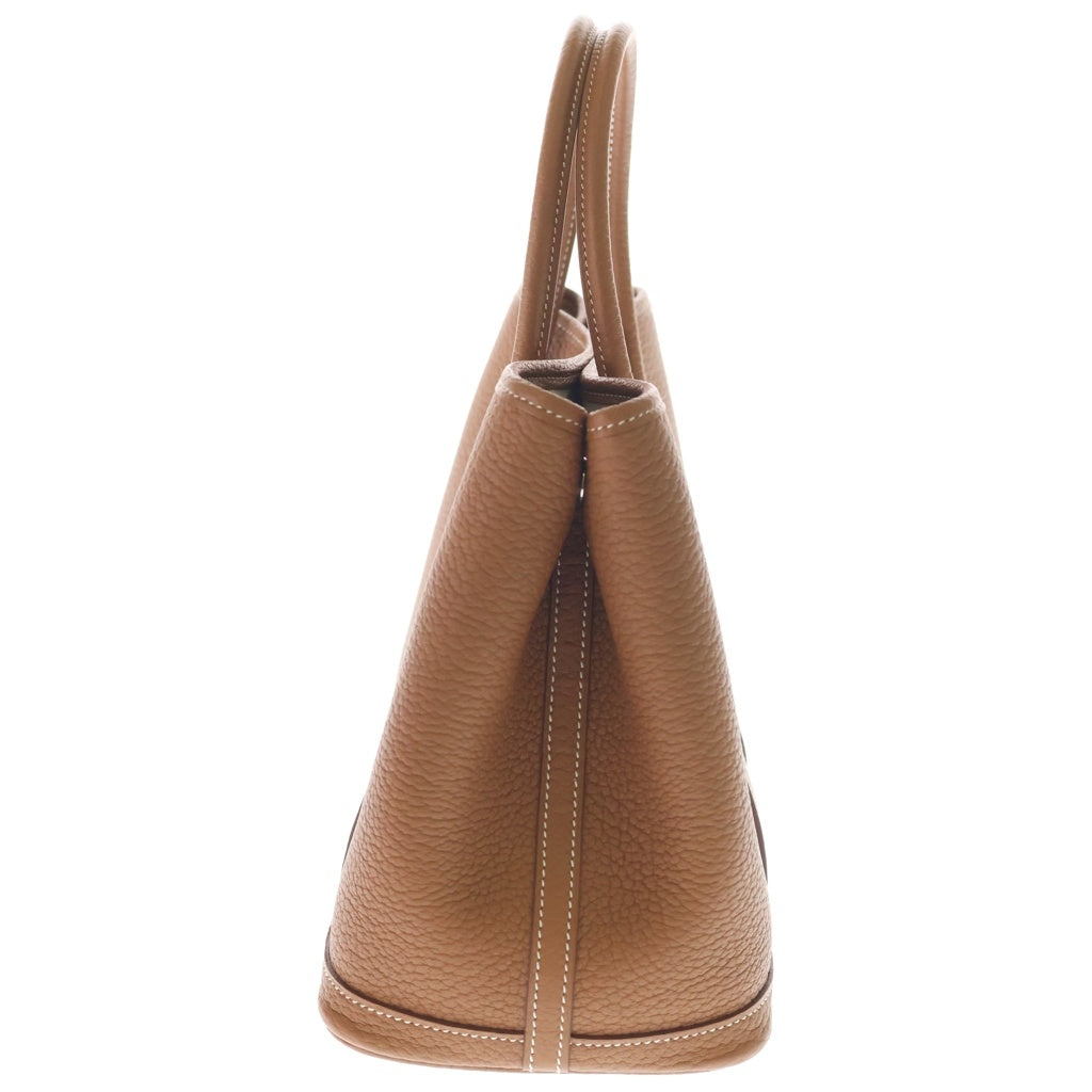 HERMES(エルメス) ガーデンパーティTPM ゴールド ネゴンダ レザー ハンド トートバッグ シルバー金具 ブラウン B刻印 レディース
