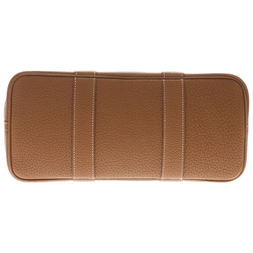 HERMES(エルメス) ガーデンパーティTPM ゴールド ネゴンダ レザー ハンド トートバッグ シルバー金具 ブラウン B刻印 レディース