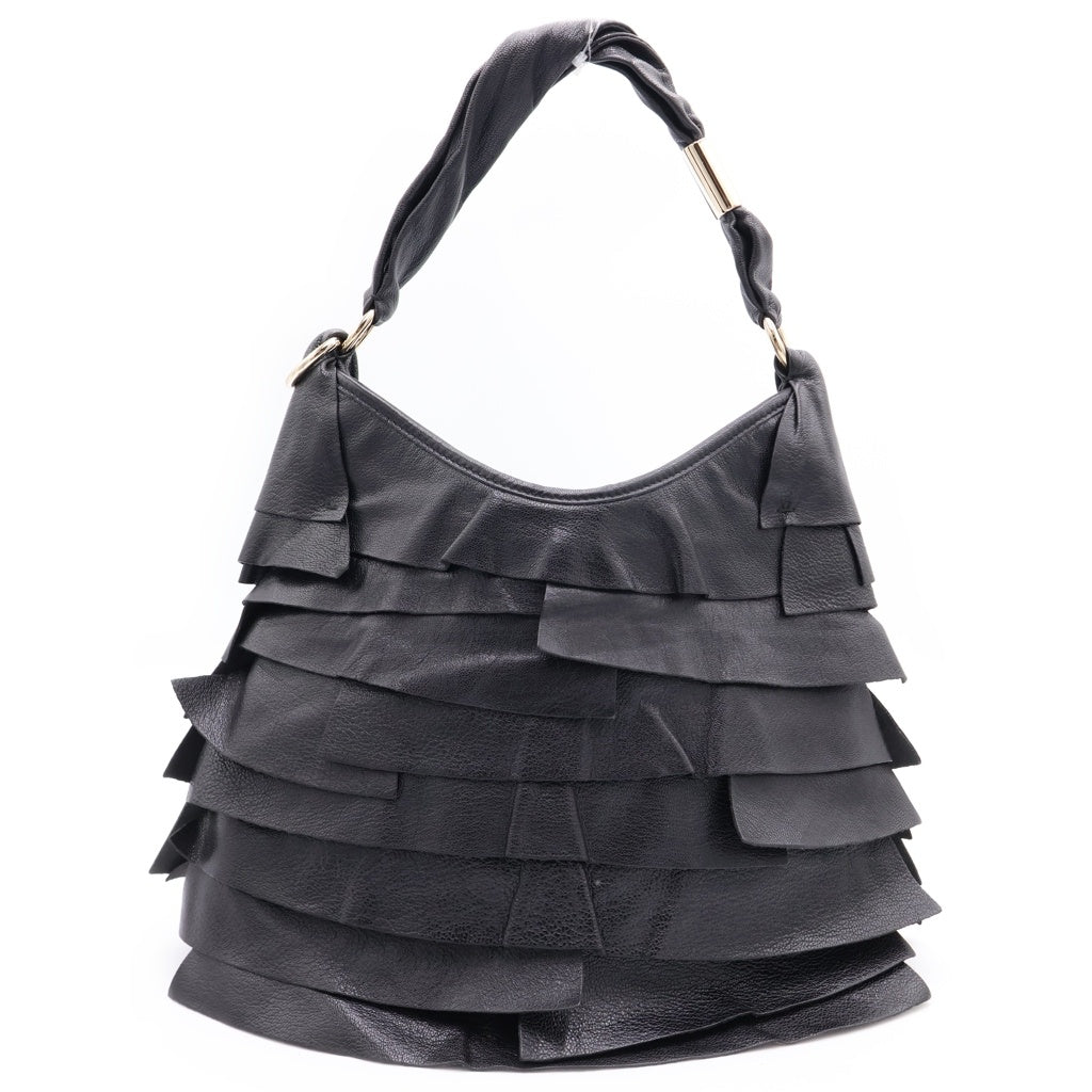 YVES SAINT LAURENT(イヴサンローラン) サントロペ ワンショルダーバッグ ハンドバッグ トートバッグ ブラック レザー ゴールド金具 レディース