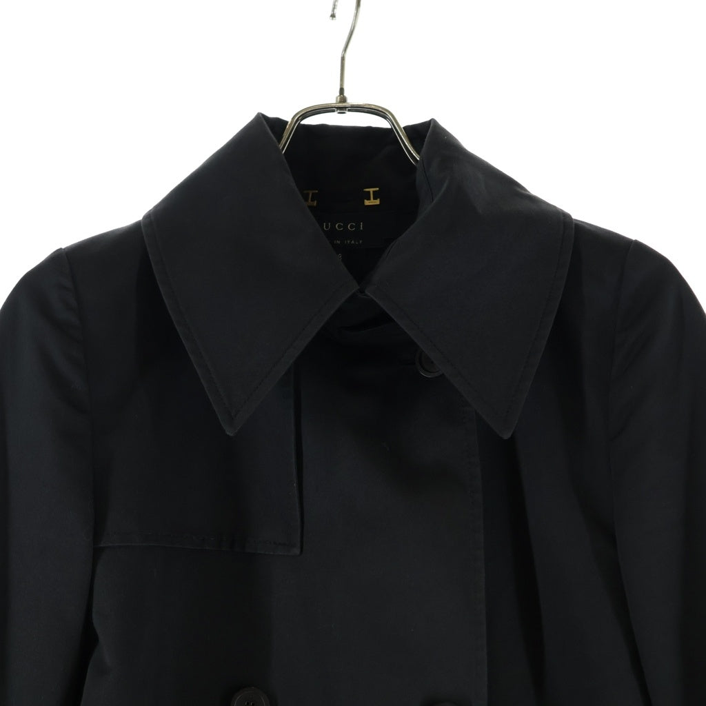 GUCCI(グッチ) ベルテッド ロングトレンチコート ブラック #38 118107 ZF073 レディース