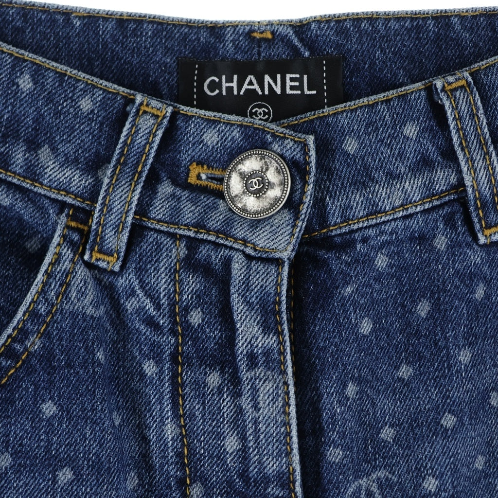CHANEL(シャネル) ココマーク デニムバギーパンツ インディゴブルー #34 P7450V66048 レディース