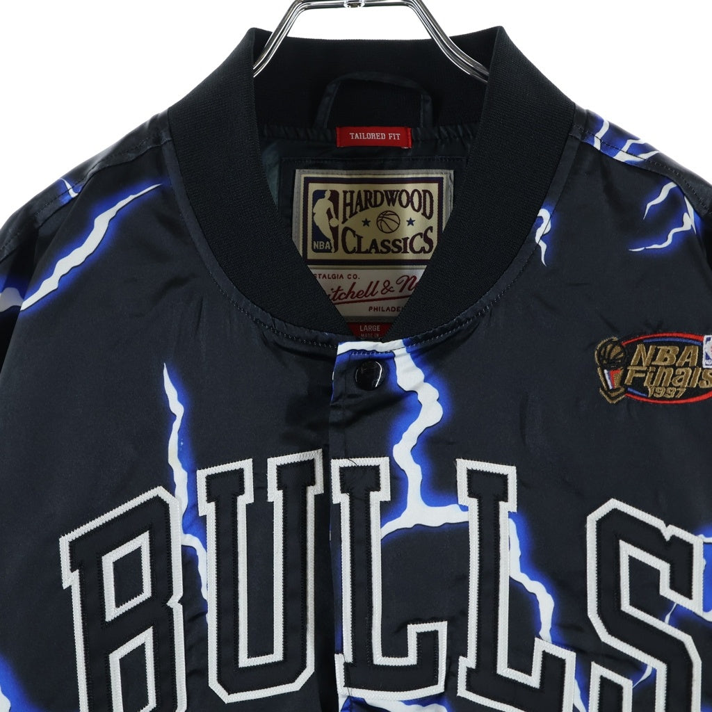 Mitchell&Ness(ミッチェル アンド ネス) LIGHTNING SATIN JACKET CHICAGO BULLS シカゴブルズ ライトニング柄サテンジャケット