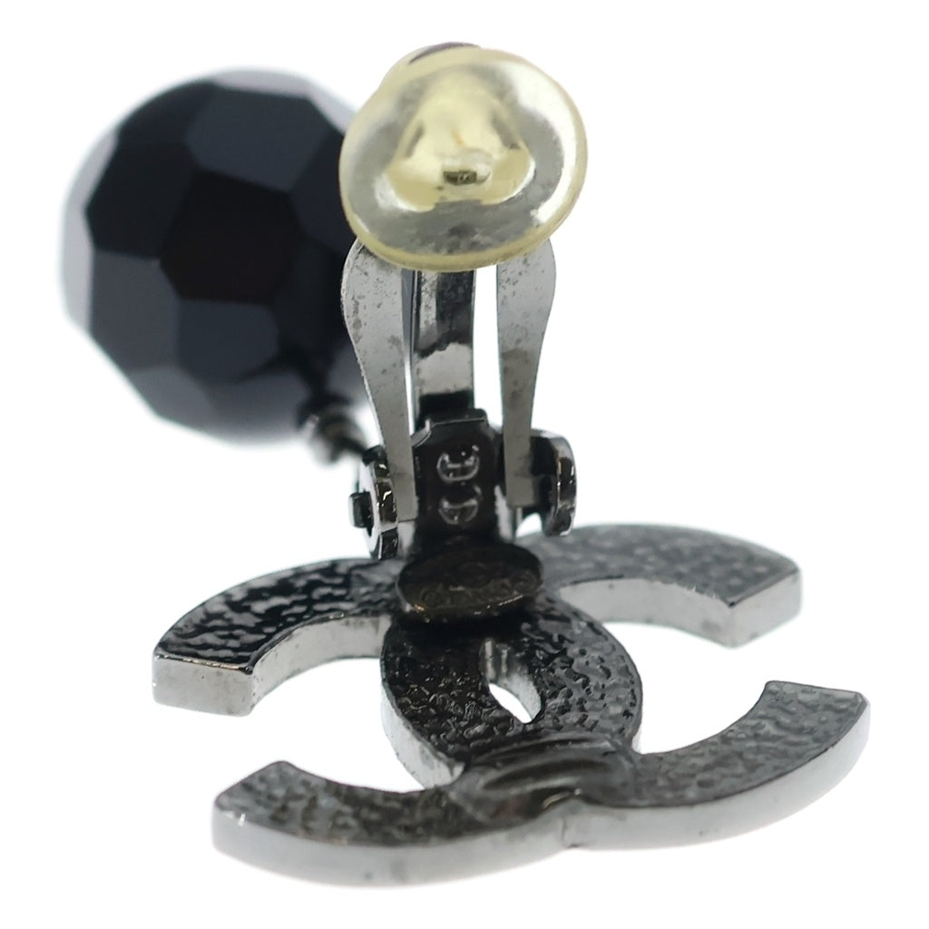 CHANEL(シャネル) ココマーク ブラックストーン ガンメタル イヤリング 10V シルバー/ブラック レディース