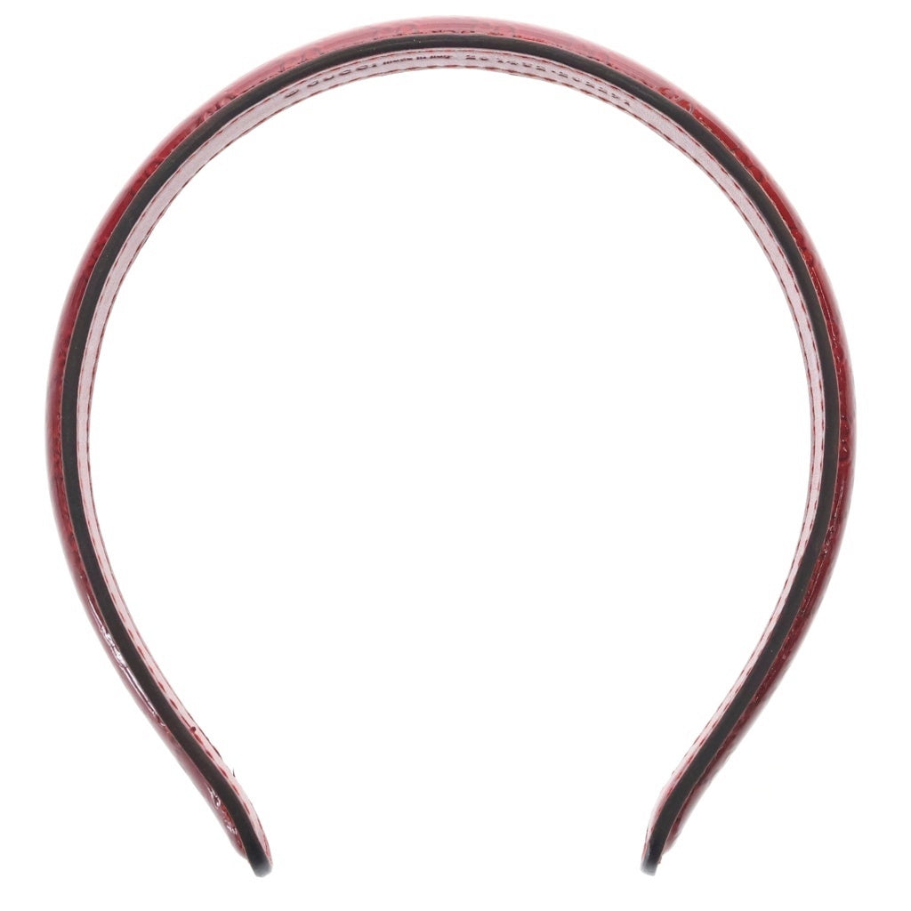GUCCI(グッチ) GG柄 カチューシャ ヘアバンド レッド レザー 261482 レディース