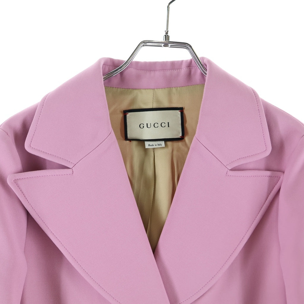 GUCCI(グッチ) シングル ウールテーラードジャケット ピンク #36 623766 レディース