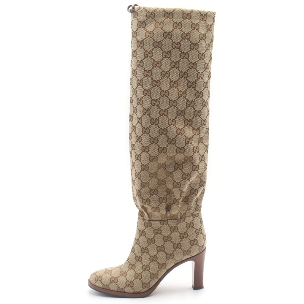 GUCCI(グッチ) GGキャンバス ロングヒールブーツ ベージュ 551149 #35 1/2 レディース