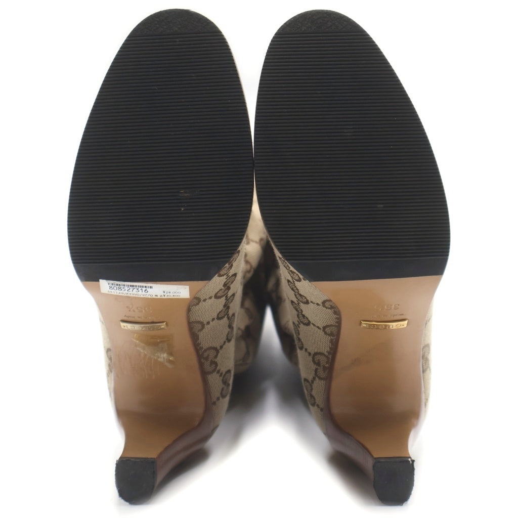 GUCCI(グッチ) GGキャンバス ロングヒールブーツ ベージュ 551149 #35 1/2 レディース