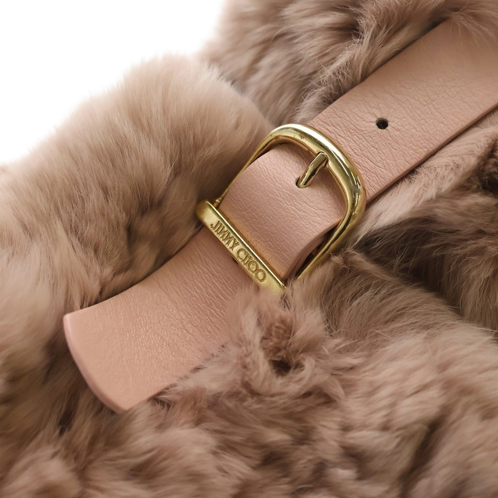 JIMMY CHOO(ジミーチュウ) ラビットファー マフラー ピンク レディース