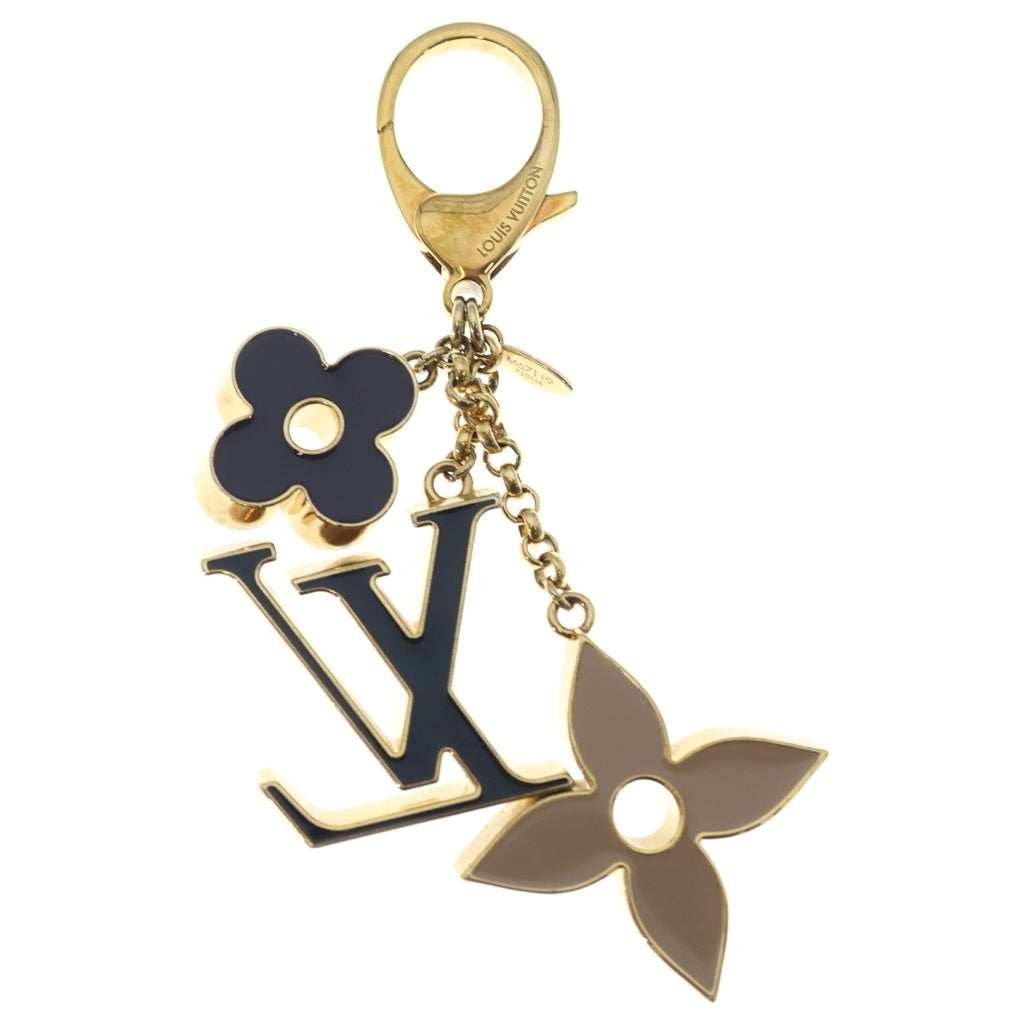 LOUIS VUITTON(ルイヴィトン) フルール ドゥ モノグラム バッグチャーム キーホルダー M67119 ゴールド/ブラック/ベージュ レディース