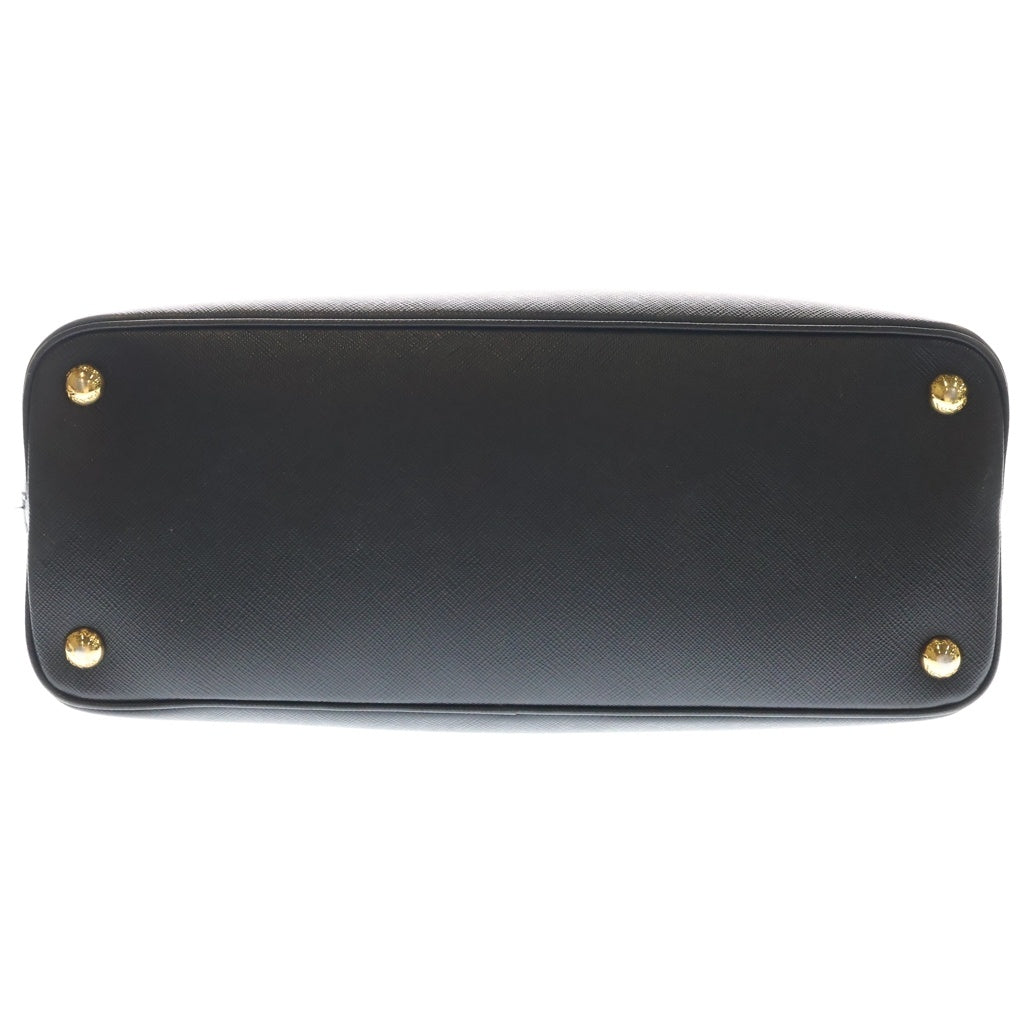 PRADA(プラダ) プロムナード サフィアーノ レザー ゴールド金具 2WAY ハンドバッグ ショルダーバッグ ブラック レディース