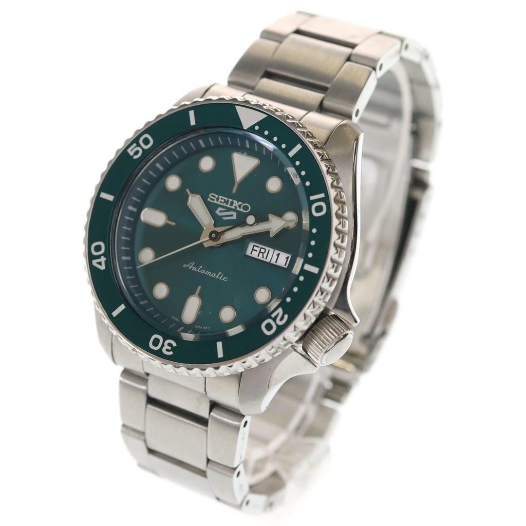 SEIKO(セイコー) 5スポーツ デイデイト 裏スケ SS/AT ステンレス オートマ 自動巻き 腕時計 4R36-07G0 緑文字盤