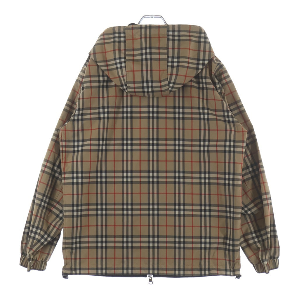 BURBERRY(バーバリー) ナイロン ノヴァチェック リバーシブルパーカー フーディー ジップアップ ブラック/ブラウン 8027097