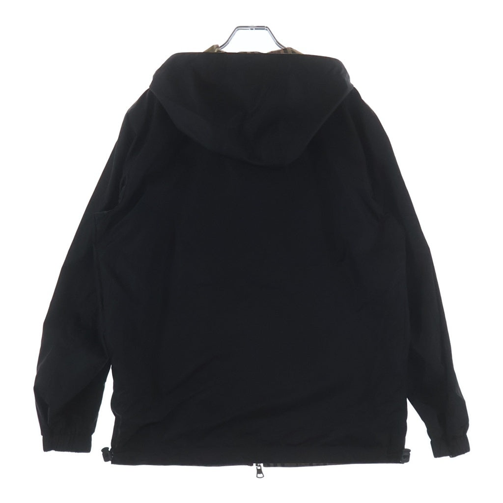 BURBERRY(バーバリー) ナイロン ノヴァチェック リバーシブルパーカー フーディー ジップアップ ブラック/ブラウン 8027097