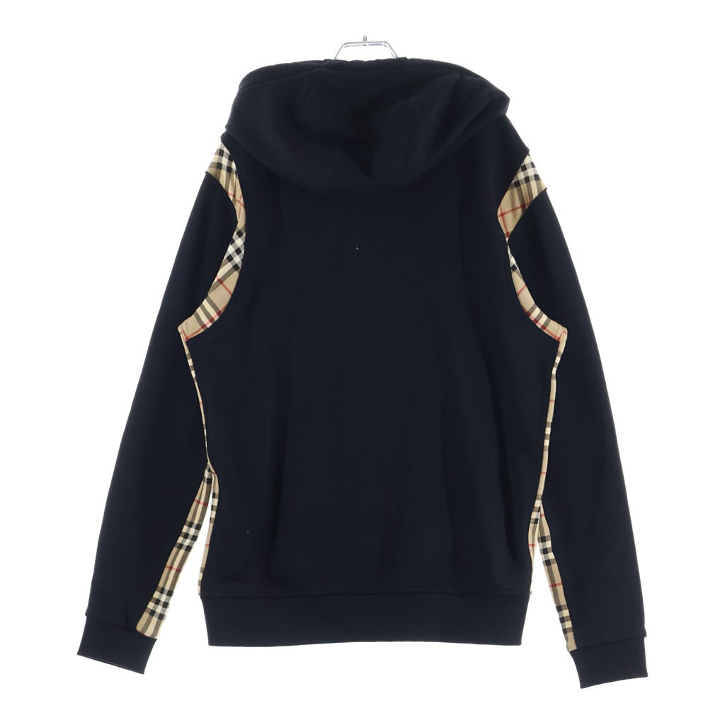 極美品 バーバリー 黒 ノバチェックフード パーカー BURBERRY(バーバリー) ノバチェック ジップフーディー パーカー