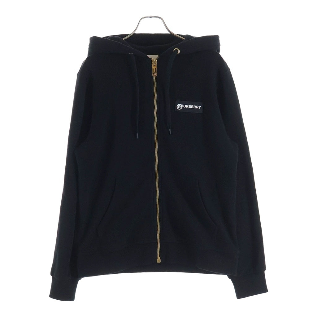 BURBERRY(バーバリー) ティッシ期 ヴィンテージチェックパネル オーバーサイズ スウェットジップアップパーカー フーディー ブラック 8024543