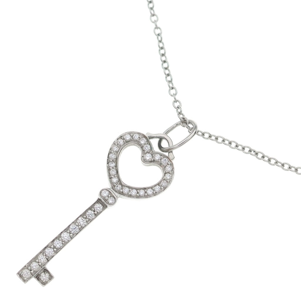 TIFFANY & Co.(ティファニー) ハートキー ダイヤ ネックレス Pt950 プラチナ レディース