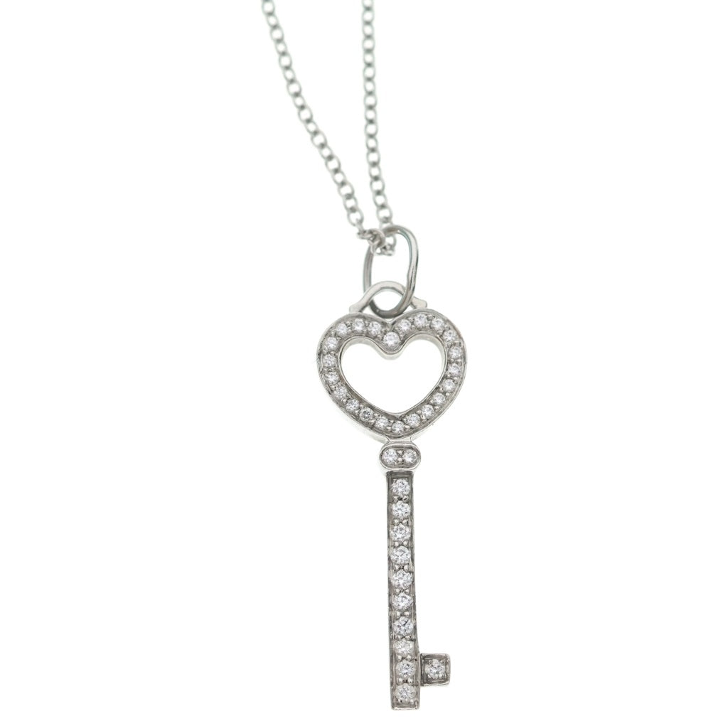 TIFFANY & Co.(ティファニー) ハートキー ダイヤ ネックレス Pt950 プラチナ レディース