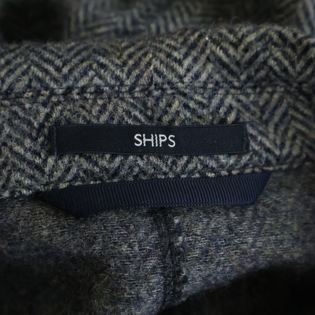 SHIPS(シップス) ヘリンボーン 2B テーラードジャケット ウール グレー 117-04-0279 レディース