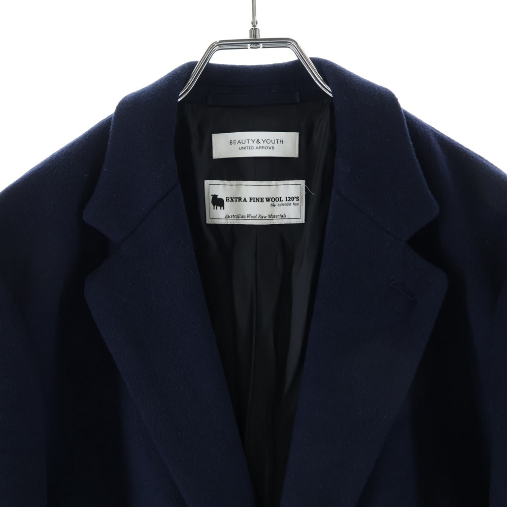 BEAUTY&YOUTH UNITED ARROWS(ビューティーアンドユースユナイテッドアローズ) ソリッドメルトンチェスターコート ロングコート ウール ネイビー 1225-139-8441 レディース