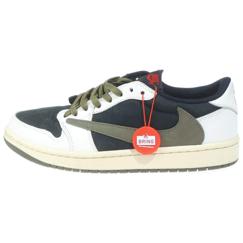 NIKE(ナイキ) ×TRAVIS SCOTT WMNS AIR JORDAN 1 LOW OG Medium Olive DZ4137-106 トラヴィススコット エアジョーダン1 ローカットスニーカー オリーヴ US10.5/27.5cm
