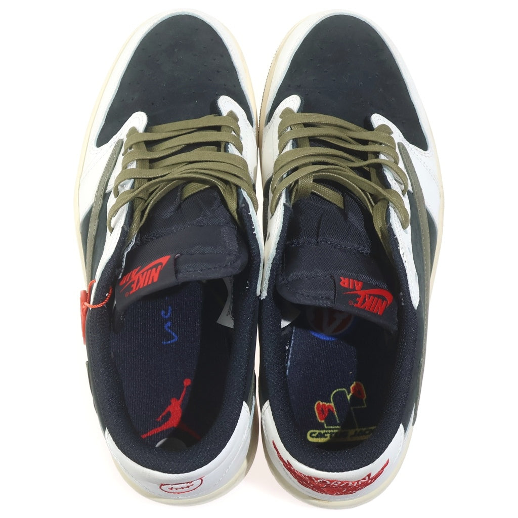 NIKE(ナイキ) ×TRAVIS SCOTT WMNS AIR JORDAN 1 LOW OG Medium Olive DZ4137-106 トラヴィススコット エアジョーダン1 ローカットスニーカー オリーヴ US10.5/27.5cm