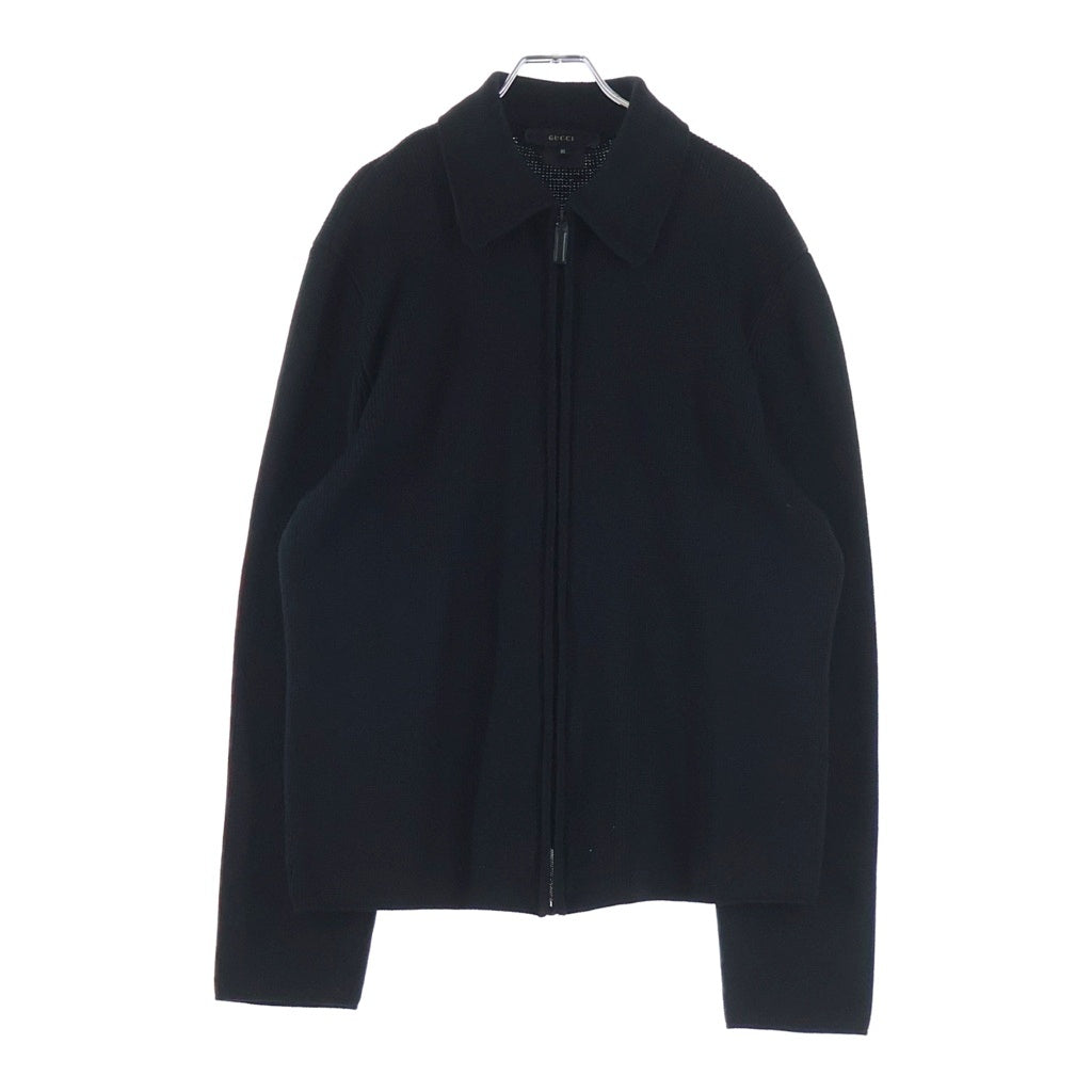 GUCCI(グッチ) ジップアップ 長袖 ニット セーター カーディガン ブラック