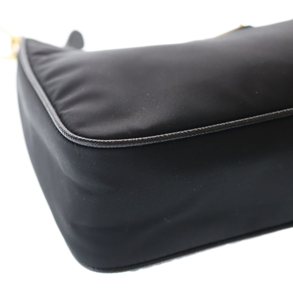 PRADA(プラダ) Re-Edition2005 ナイロン 2WAY ショルダーバッグ ゴールド金具 ハンドバッグ 1BH204 ブラック レディース