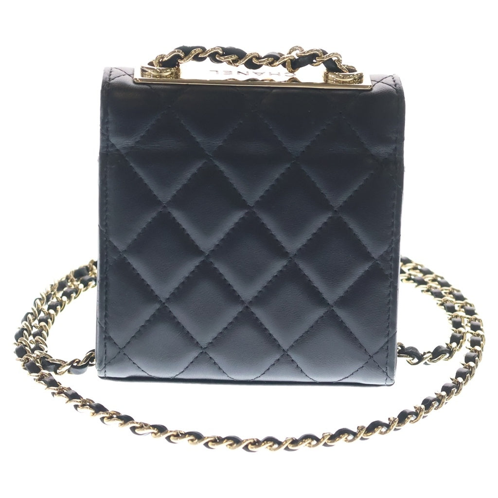 CHANEL(シャネル) マトラッセ11 ミニチェーンショルダーバッグ ブラック ラムスキン A81633 ゴールド金具 レディース