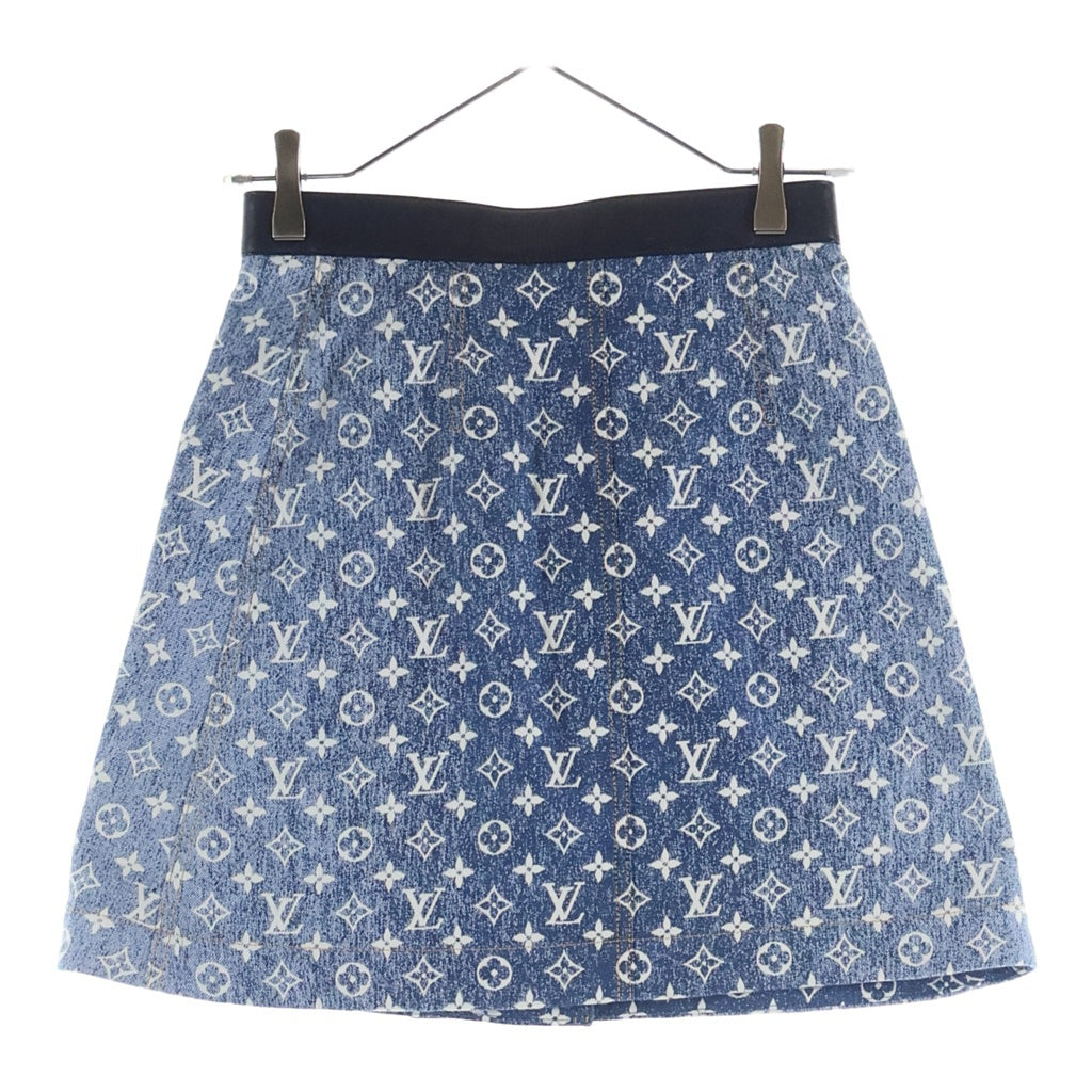 LOUIS VUITTON(ルイヴィトン) モノグラム ジャカードデニム Aラインスカート インディゴブルー #34 RW221J KJ2 FMSK27 レディース