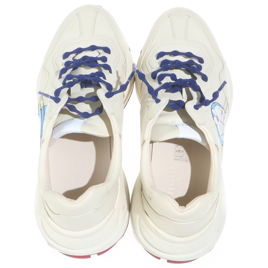 GUCCI(グッチ) ×ドラえもん プリント レザー ローカットシューズ ダッドスニーカー アイボリー 655025