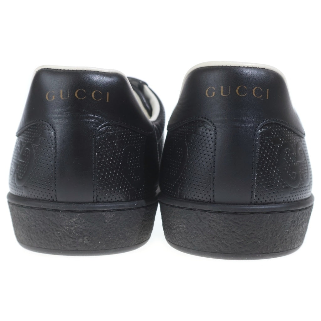 GUCCI(グッチ) GG エンボスパンチング レザー ローカットスニーカー ブラック #9.5 625787