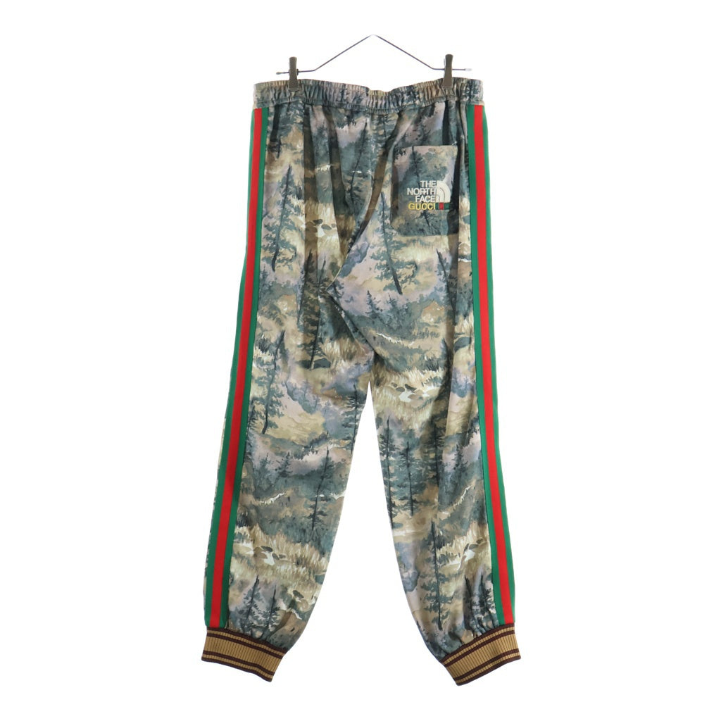 GUCCI(グッチ) ×THE NORTH FACE ノースフェイス フォレストプリント ジョガーパンツ トラックパンツ ベージュ #L 671446