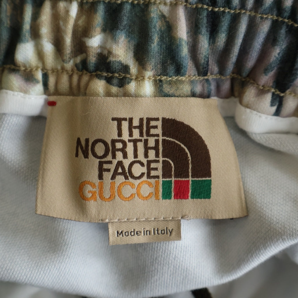 GUCCI(グッチ) ×THE NORTH FACE ノースフェイス フォレストプリント ジョガーパンツ トラックパンツ ベージュ #L 671446