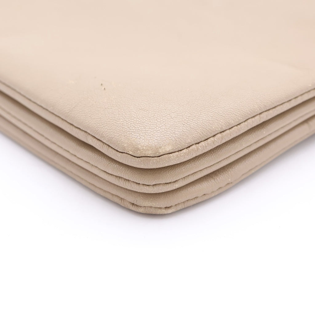 CELINE(セリーヌ) トリオ スモール レザー ショルダーバッグ ポーチ ポシェット ベージュ レディース