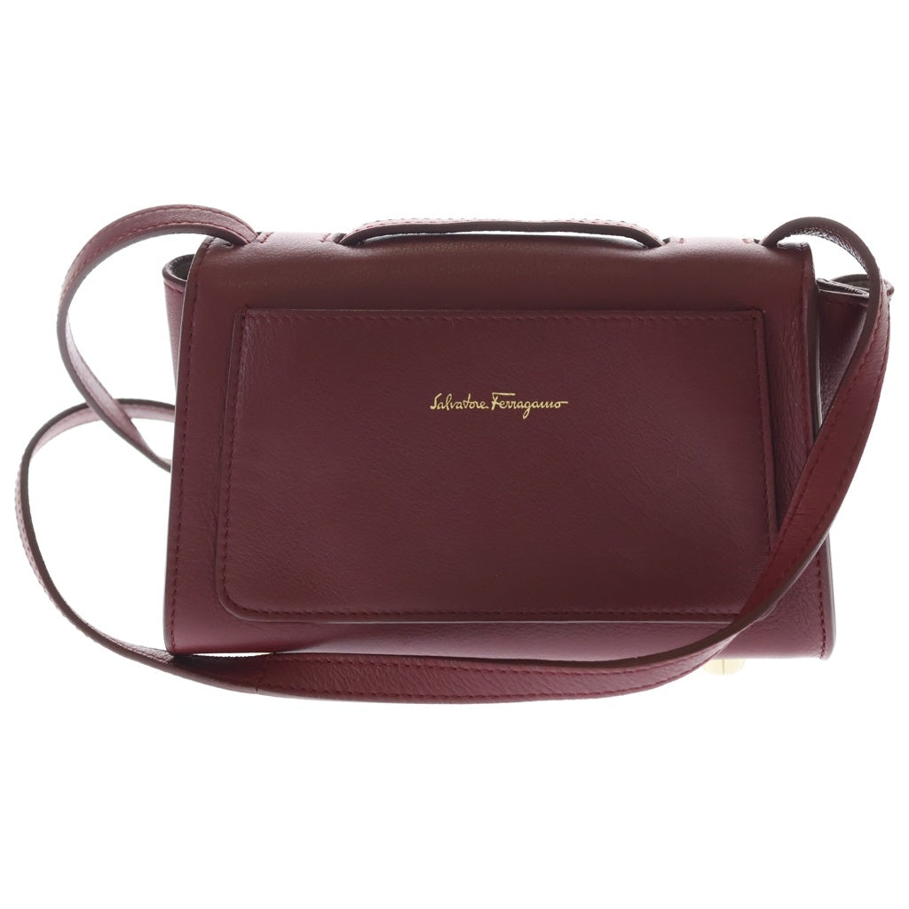 Salvatore Ferragamo(サルヴァトーレ フェラガモ) ジェットセット パイソン×レザー 2WAY ハンドバッグ ショルダーバッグ レッド レディース