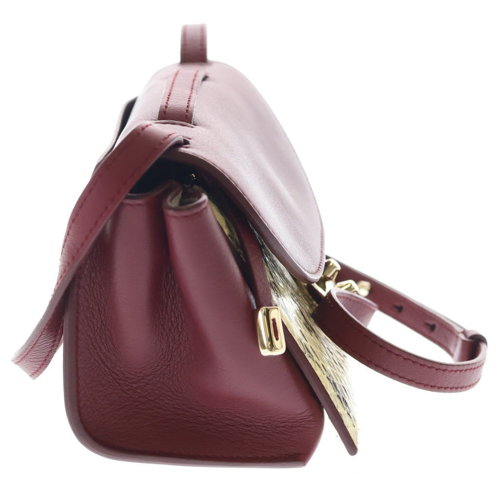 Salvatore Ferragamo(サルヴァトーレ フェラガモ) ジェットセット パイソン×レザー 2WAY ハンドバッグ ショルダーバッグ レッド レディース