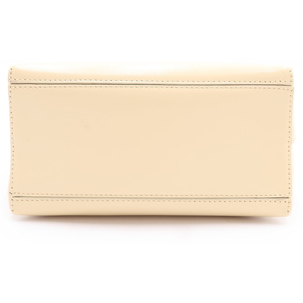 JIL SANDER(ジルサンダー) GOJIフレーム ハンドバッグ ベージュ レザー シルバー金具 レディース
