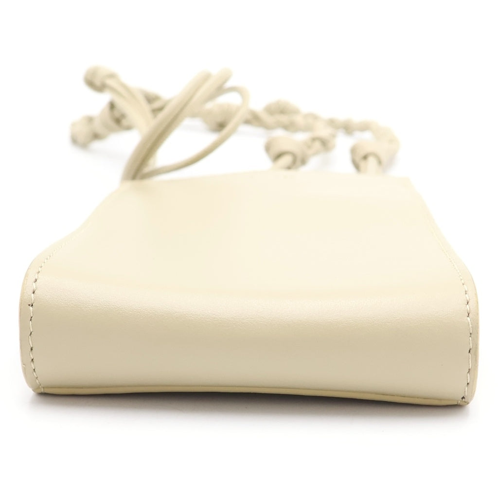 JIL SANDER(ジルサンダー) タングル スモール レザー ショルダーバッグ ポシェット フォンポーチ スマホケース ベージュ レディース