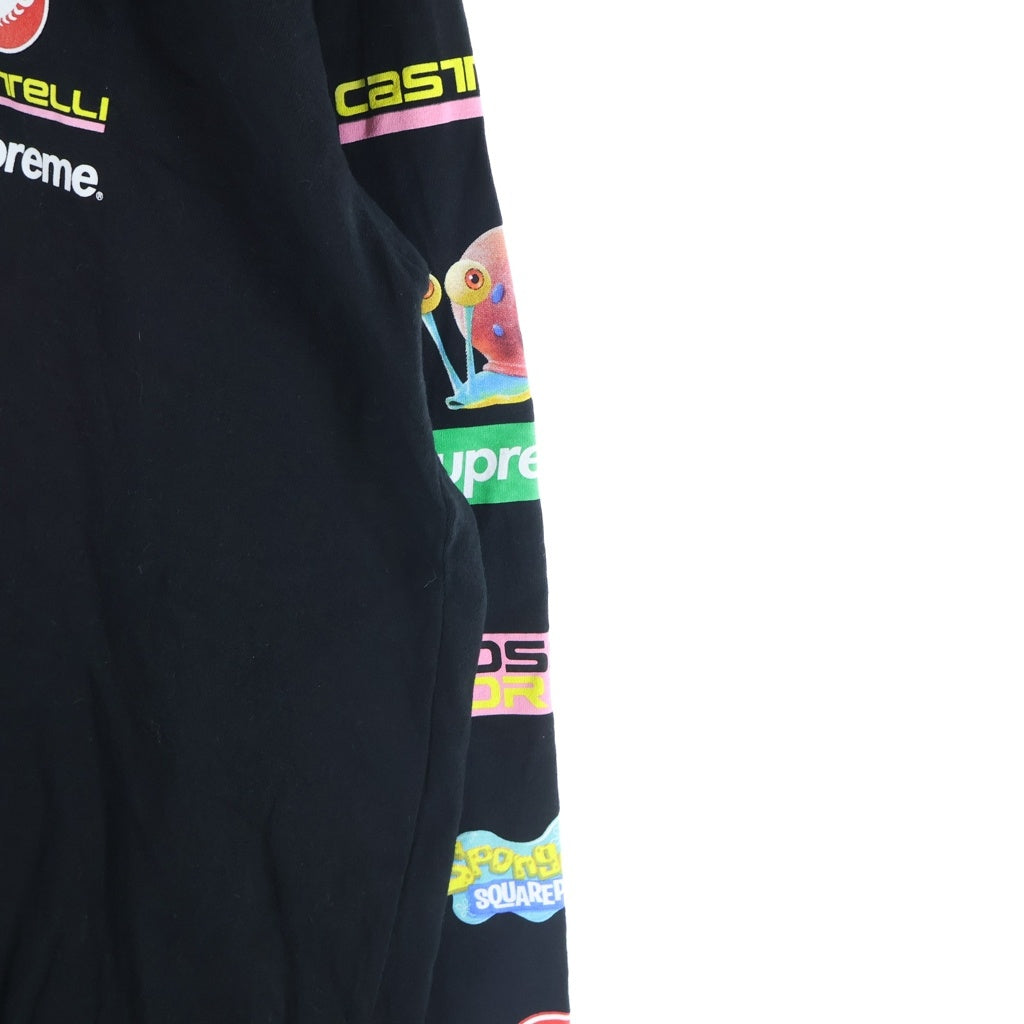 SUPREME(シュプリーム) SpongeBob SquarePants Castelli Racing L/S Tee スポンジボブ カステリ レーシング ロングスリーブ 長袖Tシャツ カットソー ブラック