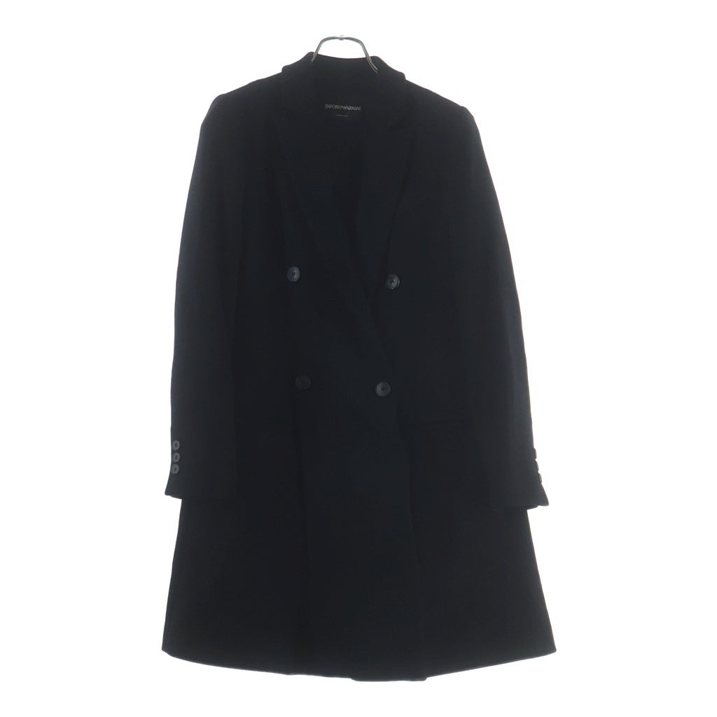 EMPORIO ARMANI(エンポリオアルマーニ) ウール ダブル チェスターコート ロングコート ブラック P2L10T P2602 レディース