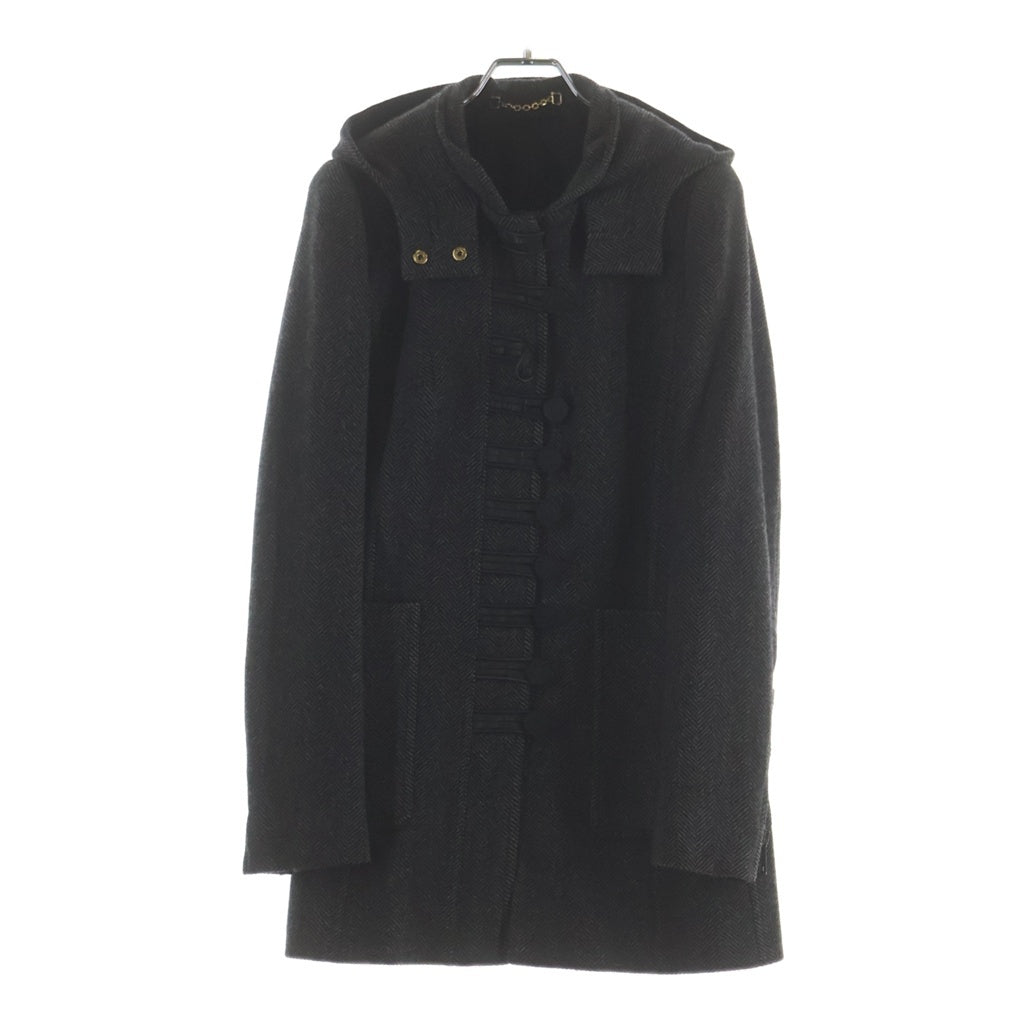 GUCCI(グッチ) 06s フリーダ期 ヘリンボーン フード付きコート ウール カシミヤ ジップアップ グレー 162902 20803 レディース