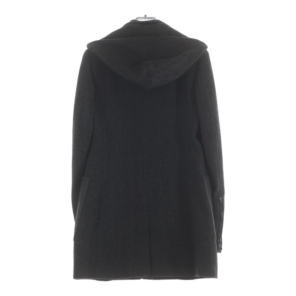 GUCCI(グッチ) 06s フリーダ期 ヘリンボーン フード付きコート ウール カシミヤ ジップアップ グレー 162902 20803 レディース
