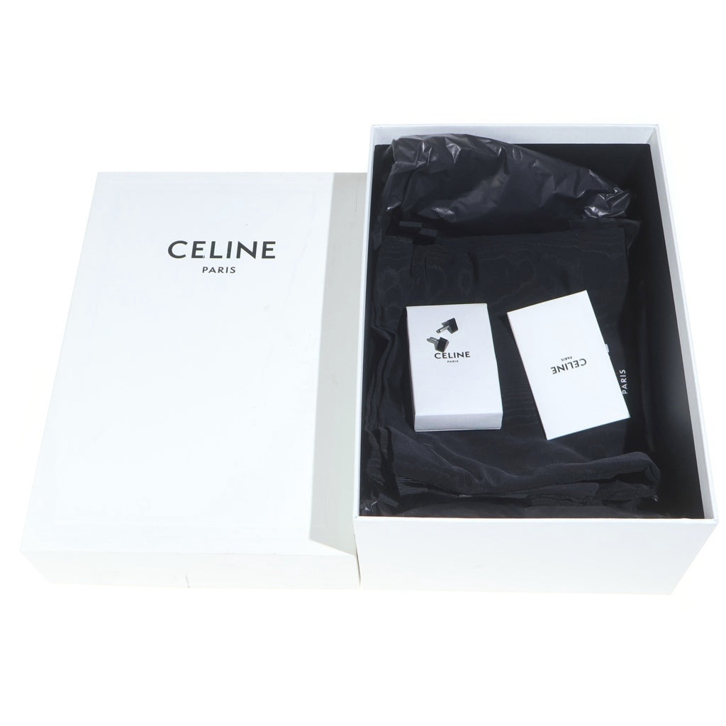 CELINE(セリーヌ) リボンデザイン グラディエーター レザー ヒール アンクルストラップ サンダル シューズ ホワイト レディース