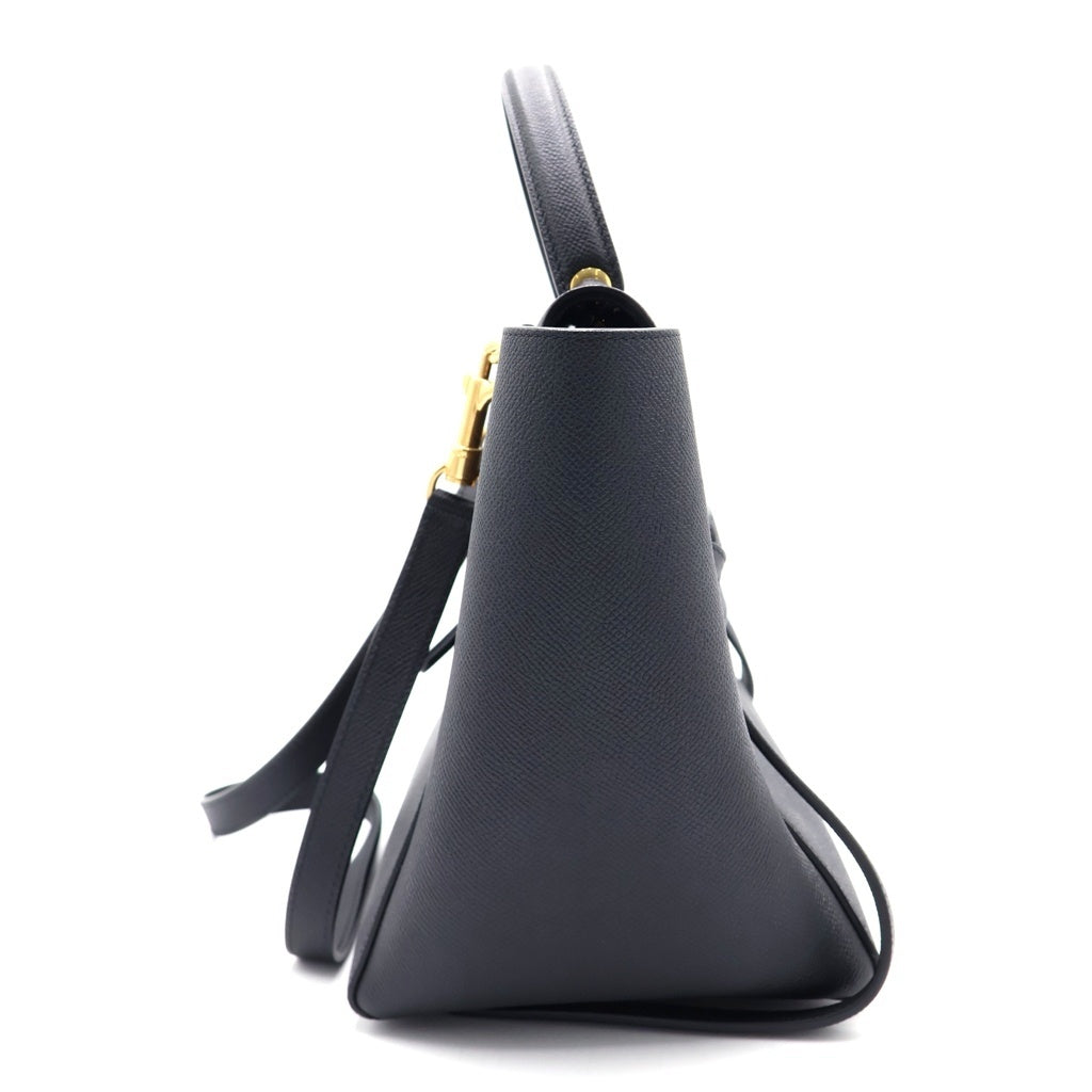 CELINE(セリーヌ) ベルトバッグ マイクロ レザー 2WAY ハンド ショルダーバッグ ゴールド金具 ブラック レディース