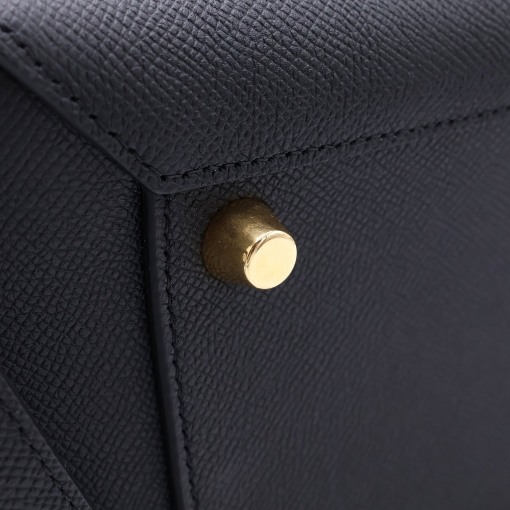 CELINE(セリーヌ) ベルトバッグ マイクロ レザー 2WAY ハンド ショルダーバッグ ゴールド金具 ブラック レディース
