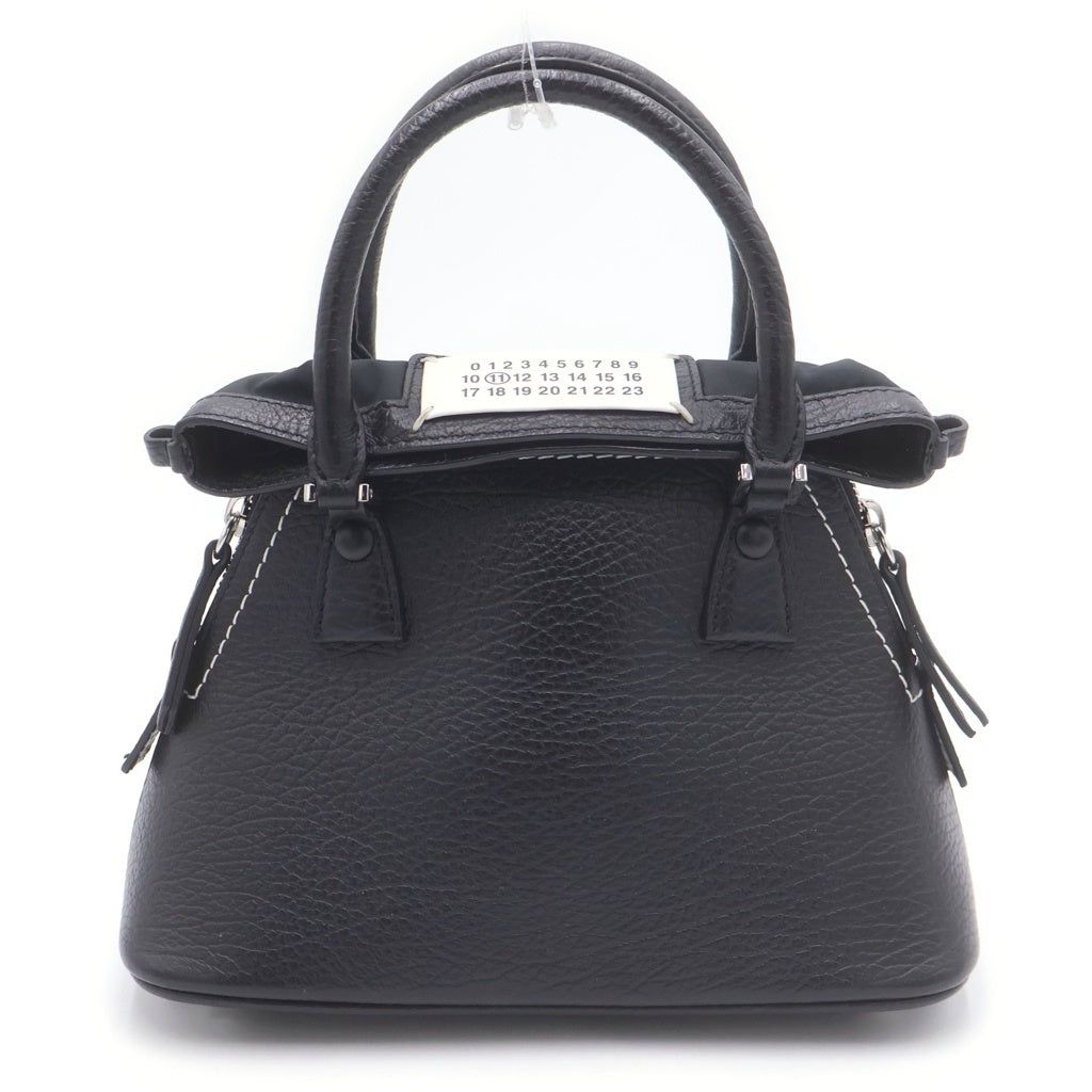 Martin Margiela 22(マルタンマルジェラ) 5AC マイクロ 2WAYバッグ ショルダーバッグ ハンドバッグ ブラック レザー シルバー金具 レディース