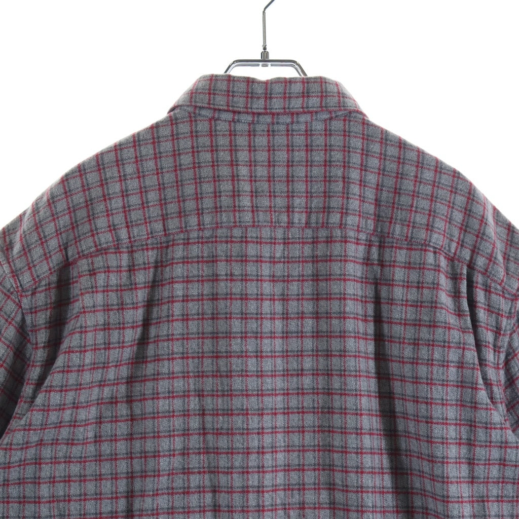 SUPREME(シュプリーム) ×アンダーカバー フロントプリント半袖コットンチェックシャツ グレー