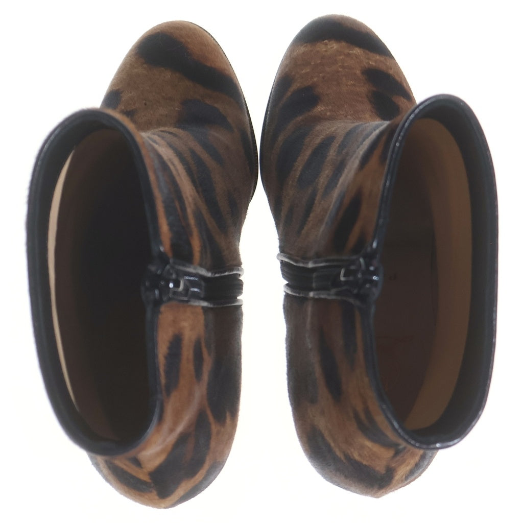 CHRISTIAN LOUBOUTIN(クリスチャンルブタン) Leopard Ankle Boots レオパード アンクル ブーツ ハラコ ブラウン/ブラック レディース